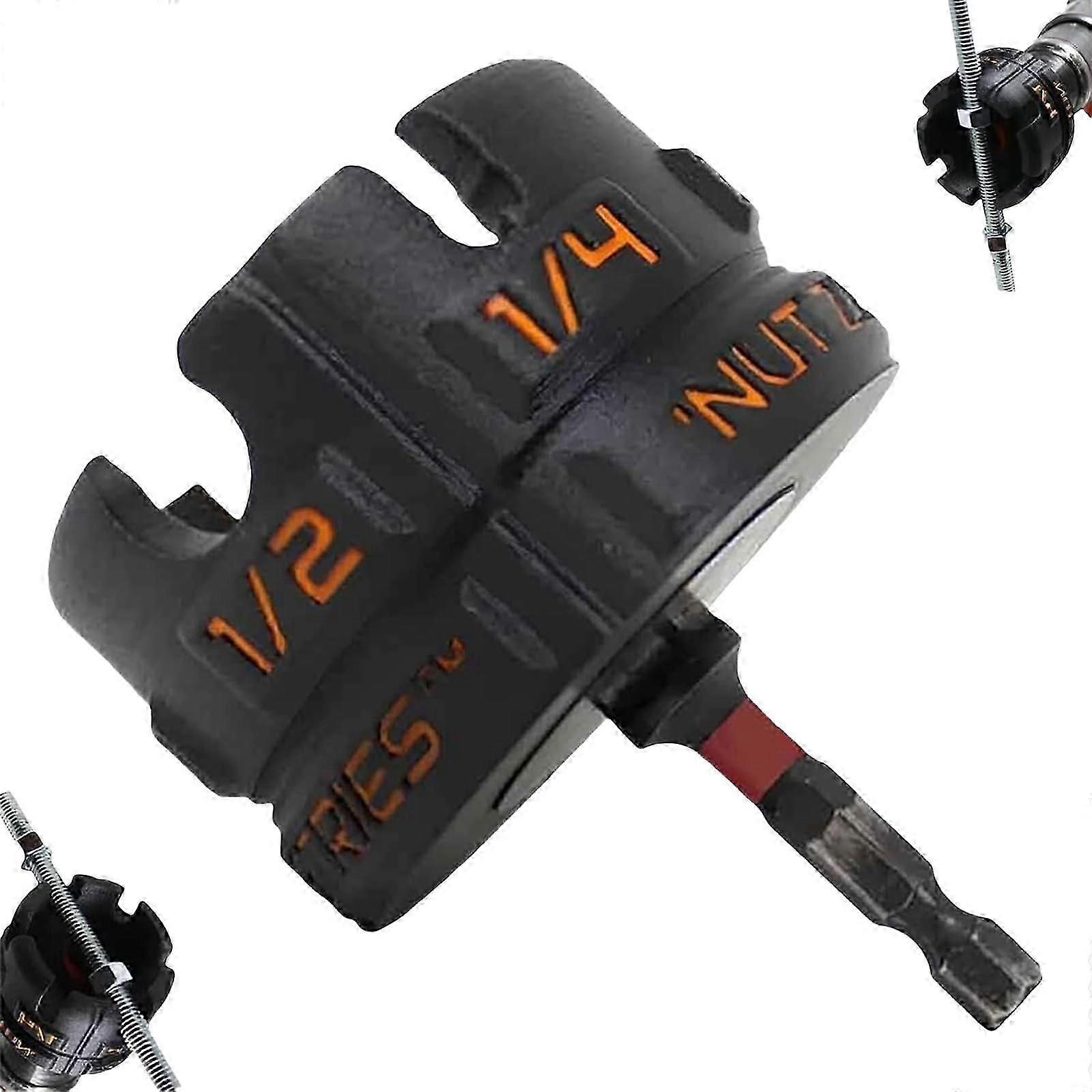 Nut Zipper Drill Attachment For Fast Nut And Bolt Removal, Hex Shank Nut Driver For 1/43/81/2 In Rods, Conduit Racks