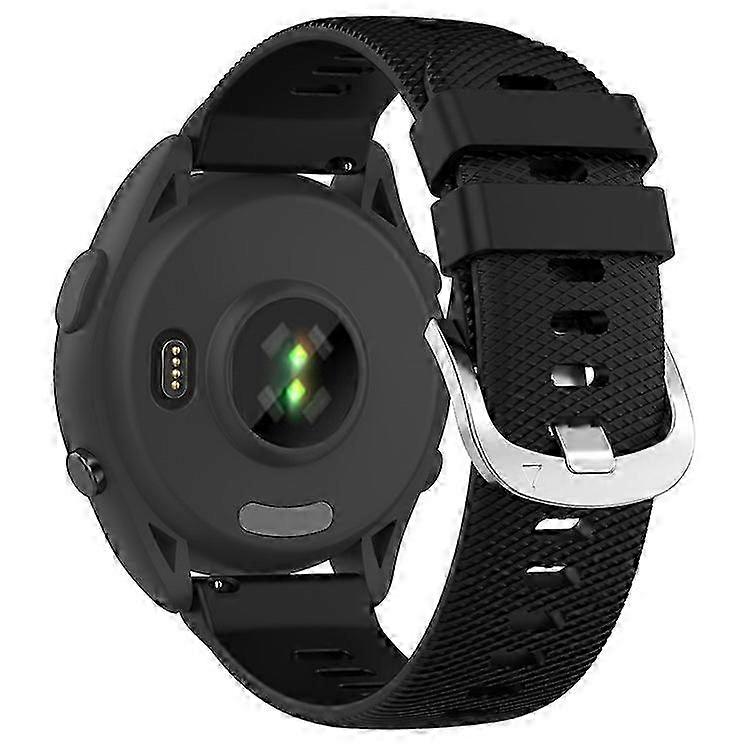 Cross Pattern Silicone Watch Band for Garmin Forerunner 255/265 Pin Buckle Design