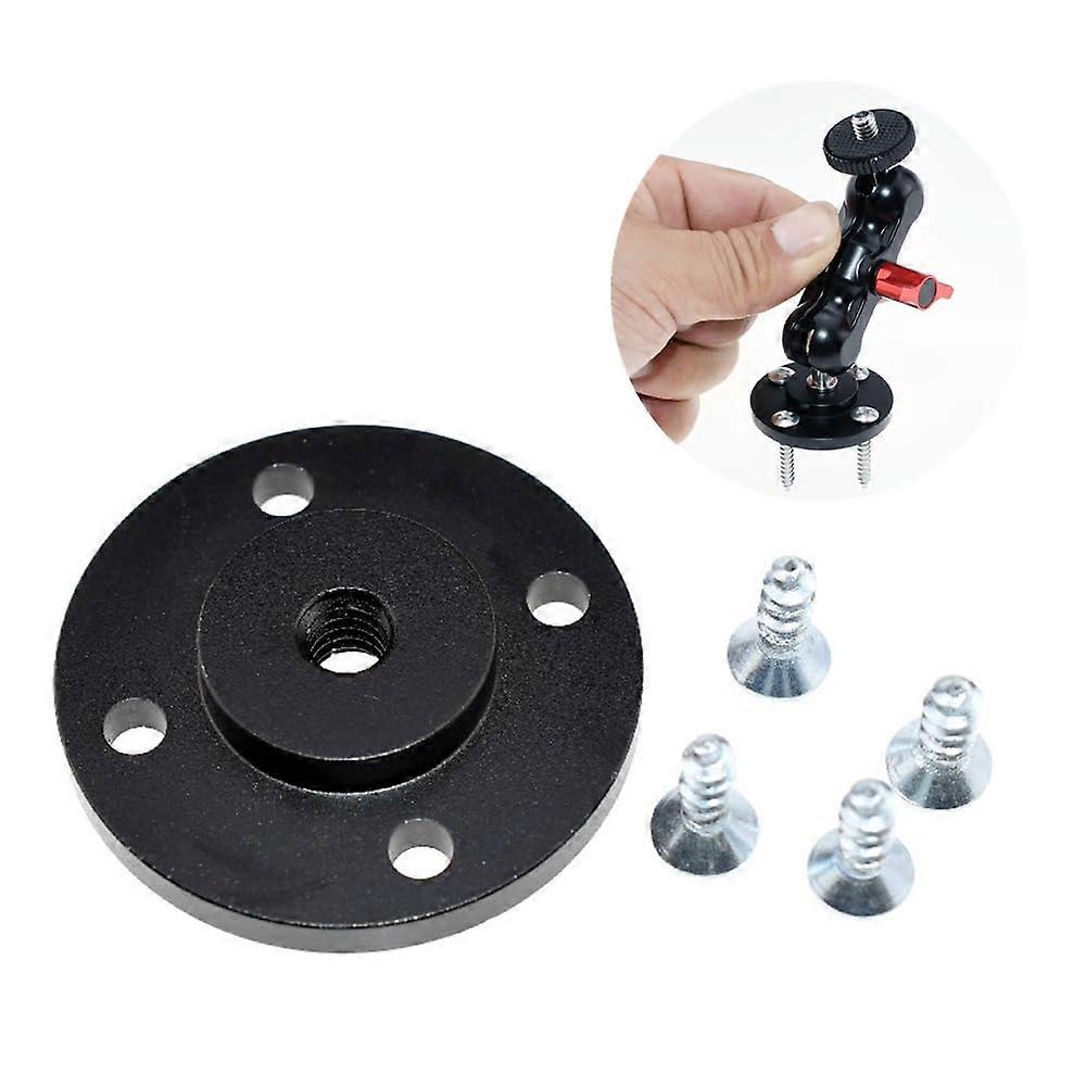 Microphone Wall Mount 1Pack Black Flange Holder With Screws, Compatible With Projector, Tripod, Tea Tray