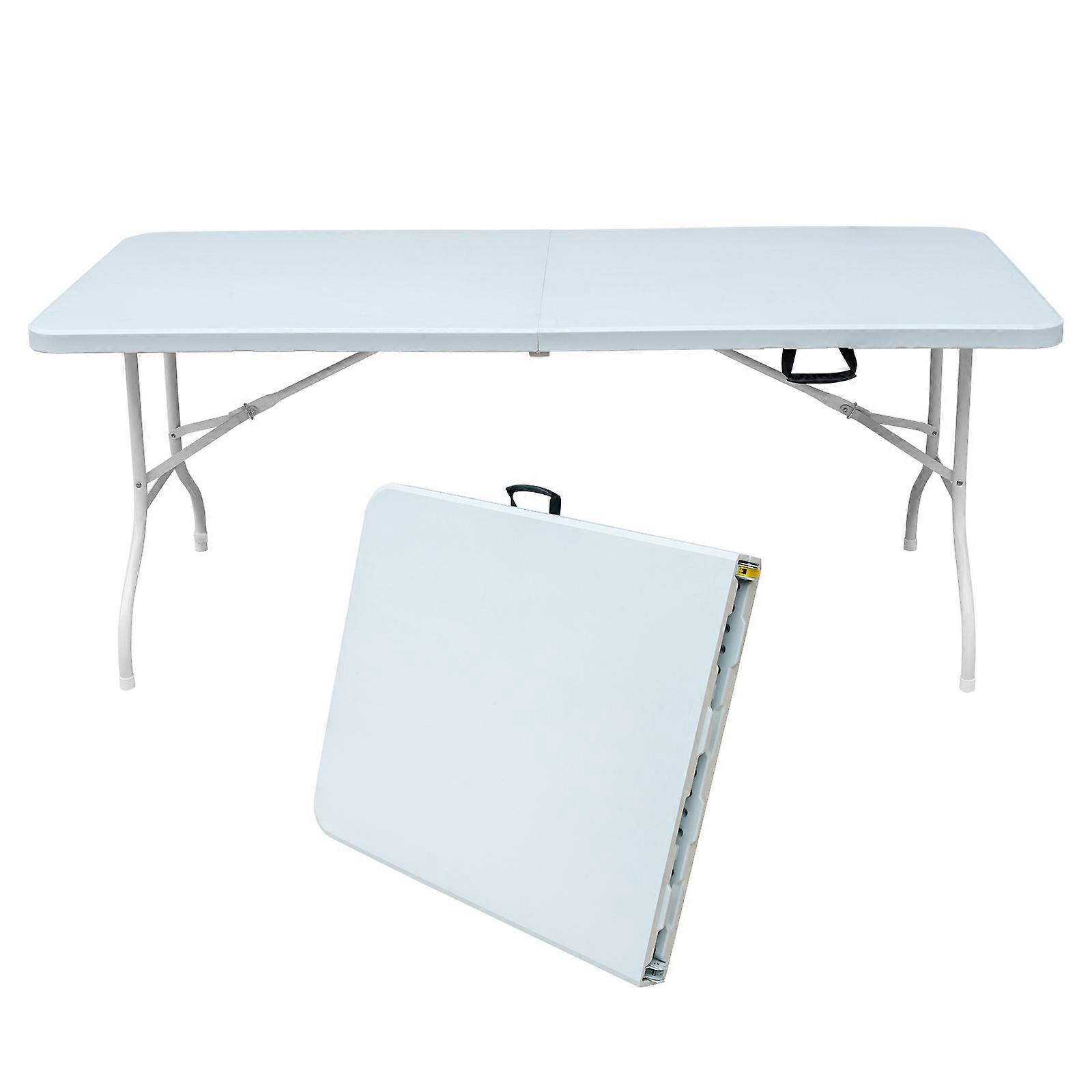 Portable Heavy Duty Folding Table 180cm White Outdoor Camping Picnic Party