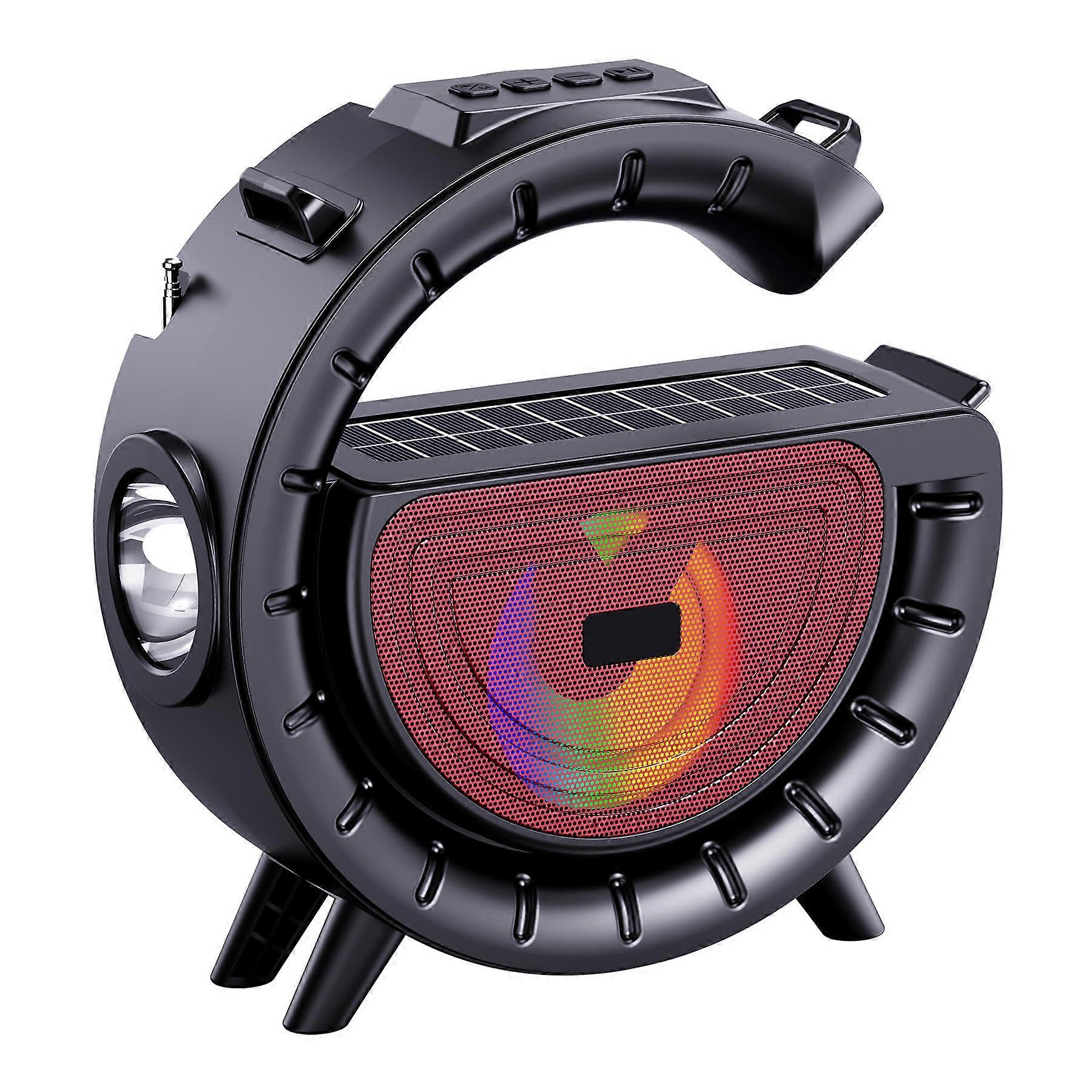 Solar Radio With Bluetooth Flashlight Portable Bluetooth Speaker Rechargeable Emergency Radio Solar Powered Lantern Red