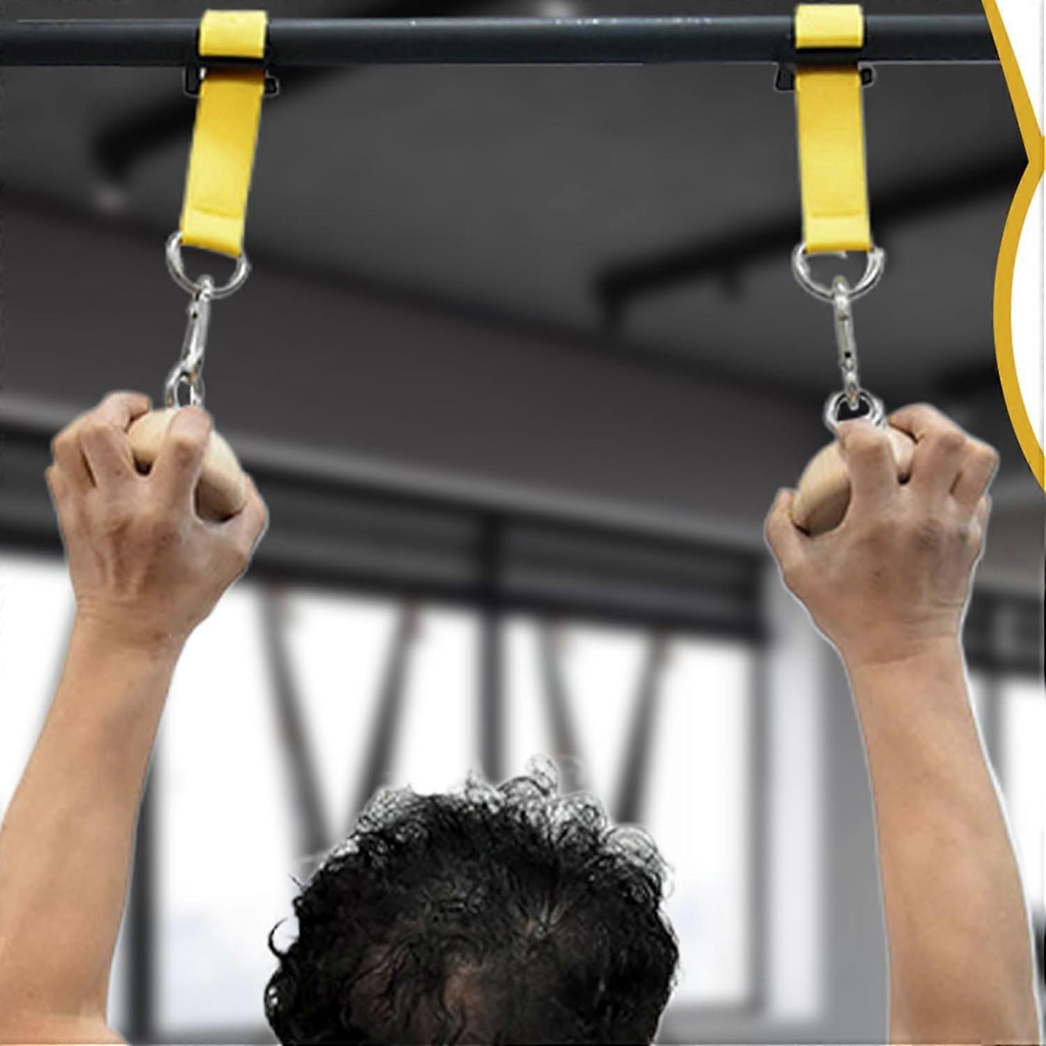 Pull Handles Portable Wooden Pull Up Balls Training Attachment For Block And Pulling Kettlebells And Fitness
