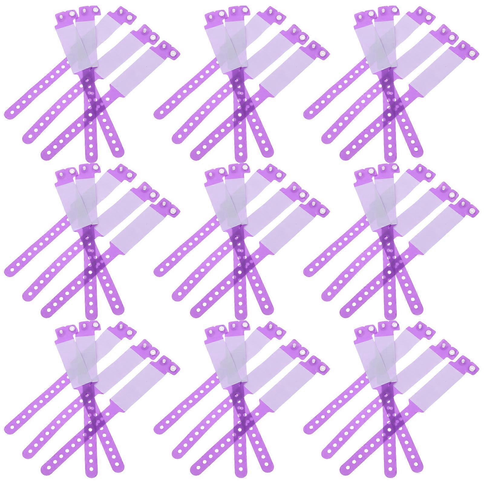 Writable Identification Wristband for Kids with 100 PVC Disposable Bands Violet