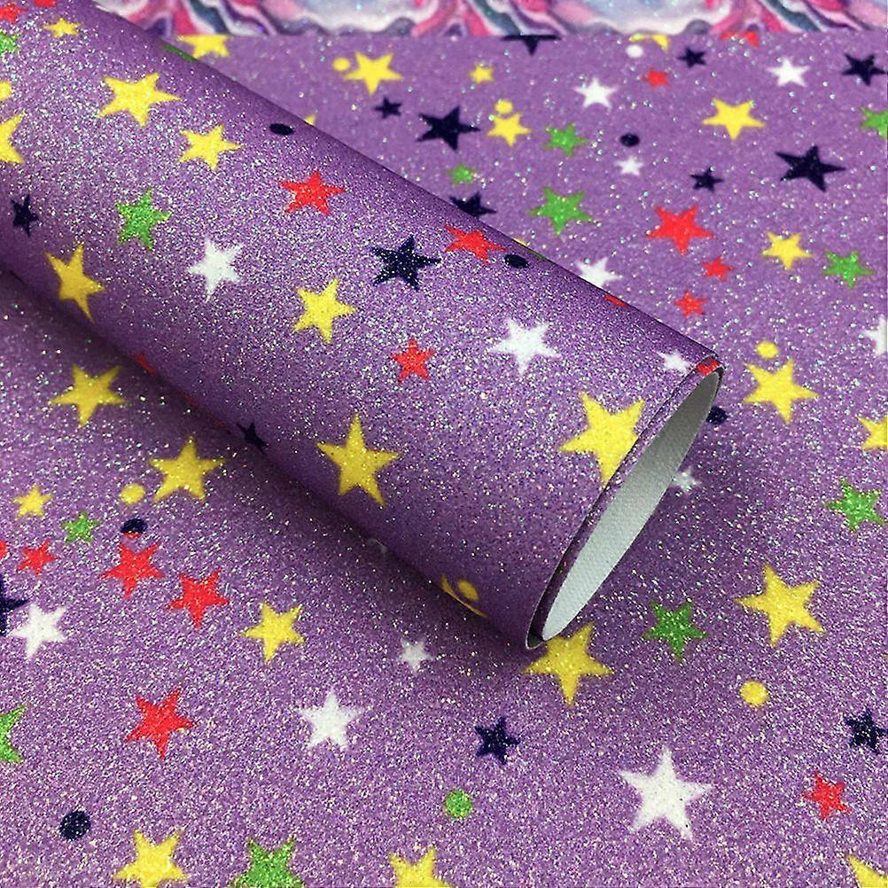 A5 Fabric Star Pattern Material for DIY 6Pcs Glitter Fabric