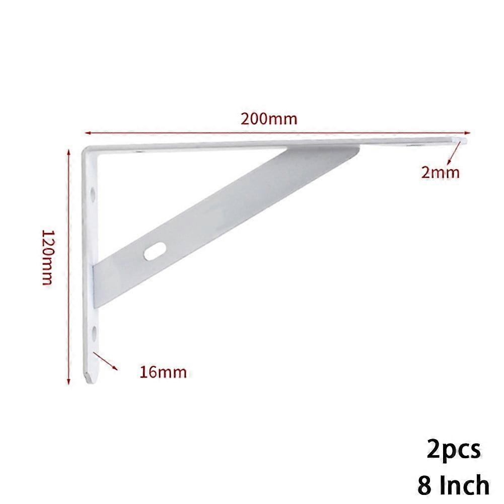 Gerich Shelf Brackets, 2 Pcs Metal Shelf Bracket L Shape Thickened Corner Brace Shelf Right Angle Bracket White