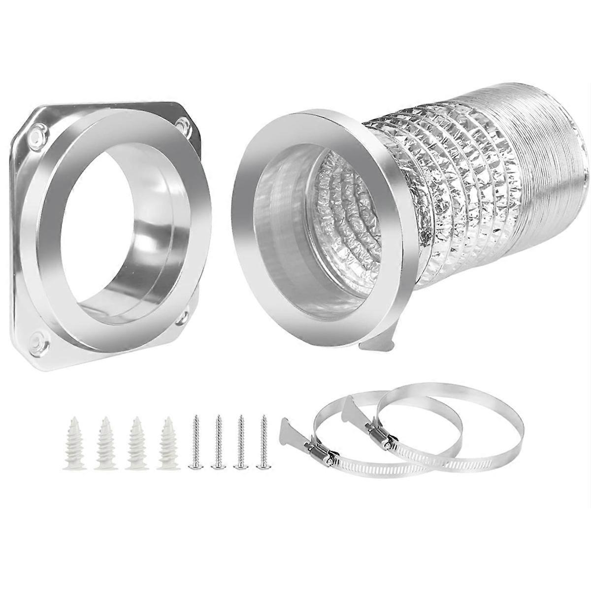 Magnetic Dryer Vent Coupling Connector Kit - DV180 Airtight Seal, Quick Connect, Includes 2 Clamps