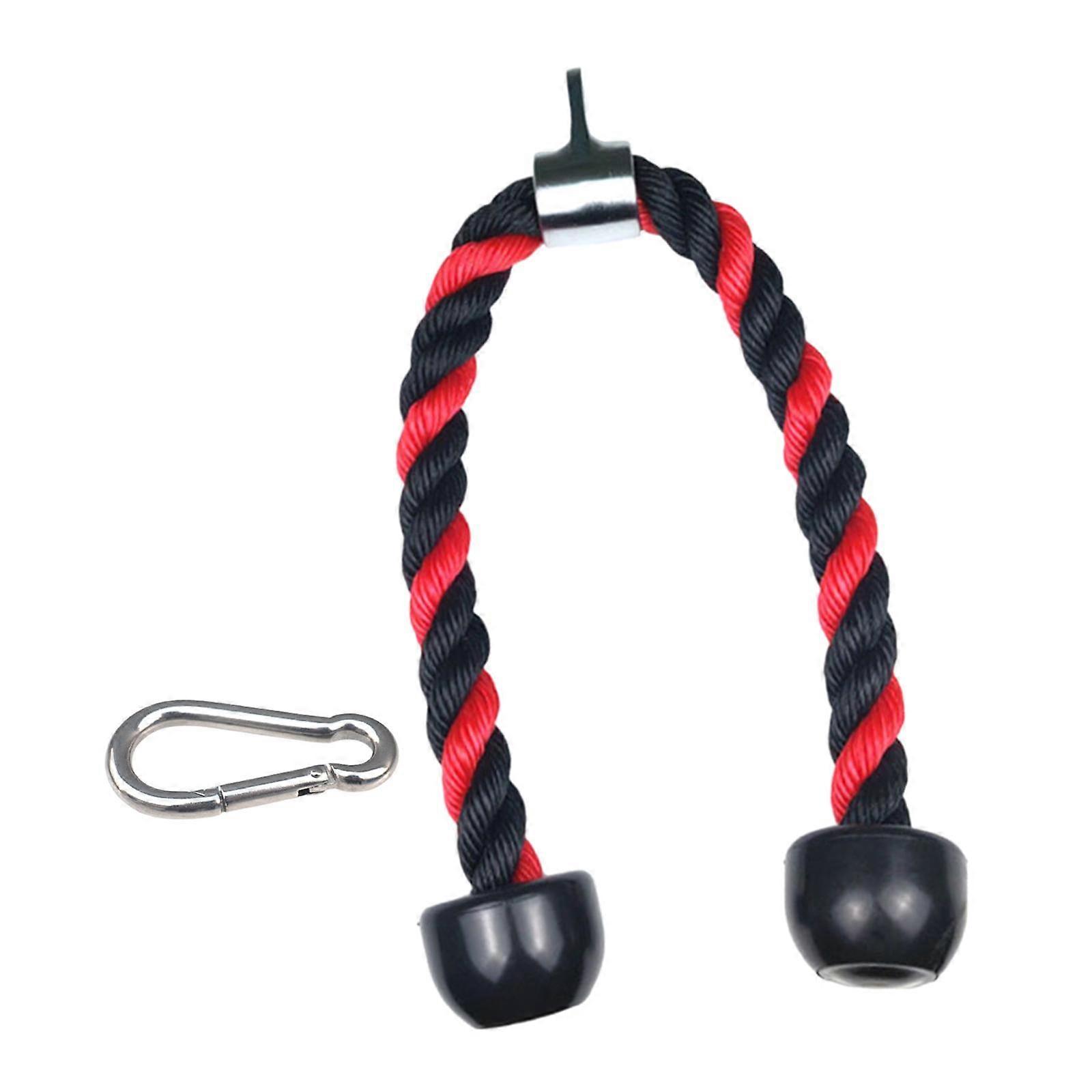 Tricep Rope Pull Down with Carabiner Cable Attachments for Workout Exercise 120cm with Carabiner