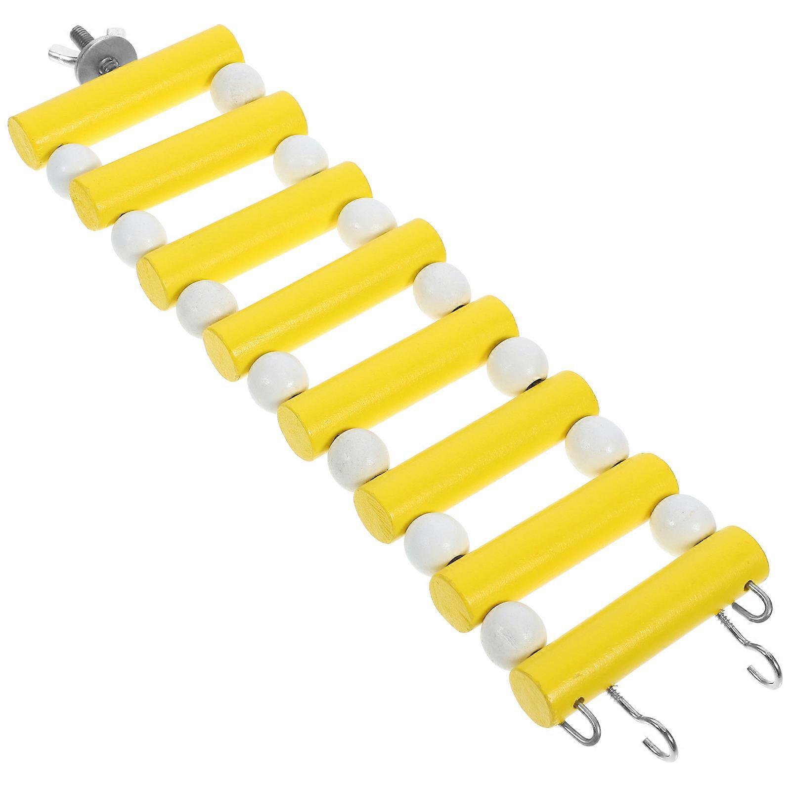 Sturdy Wooden Bridge Ladder For Rats And Hamsters Offering Climbing Activity In Bright Yellow, 2Pcs