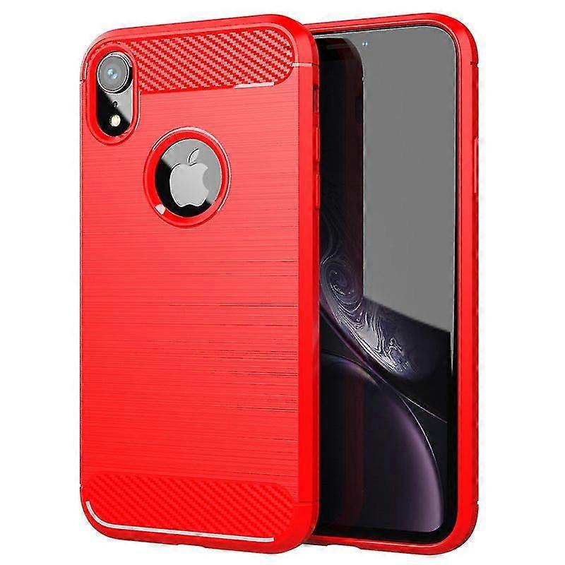 Tpu Carbon Fibre Case For Iphone Xr Red Mfkj-797