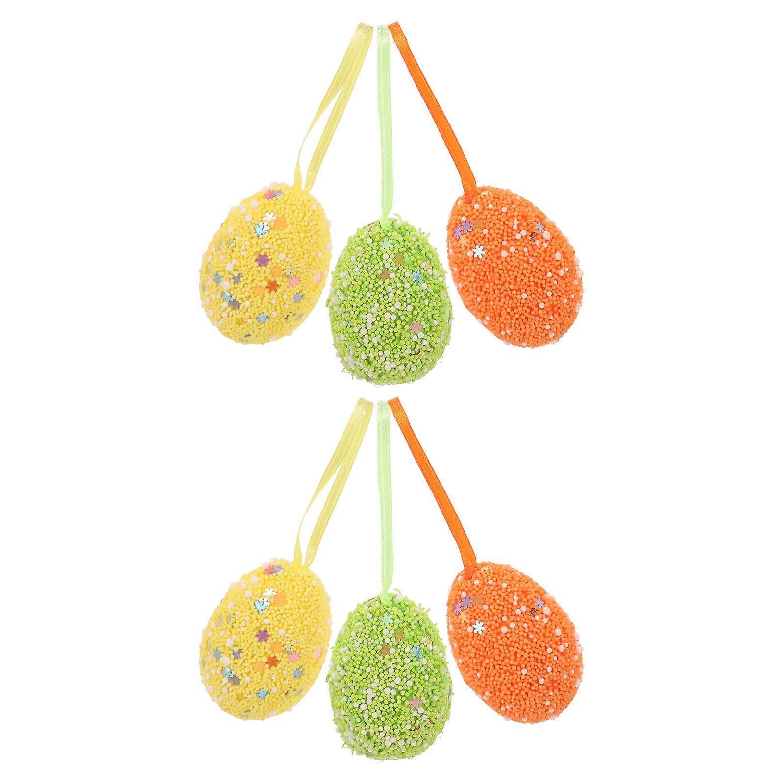 Easter Hanging Decorations Foam Easter Egg Ornaments for Party 12Pcs