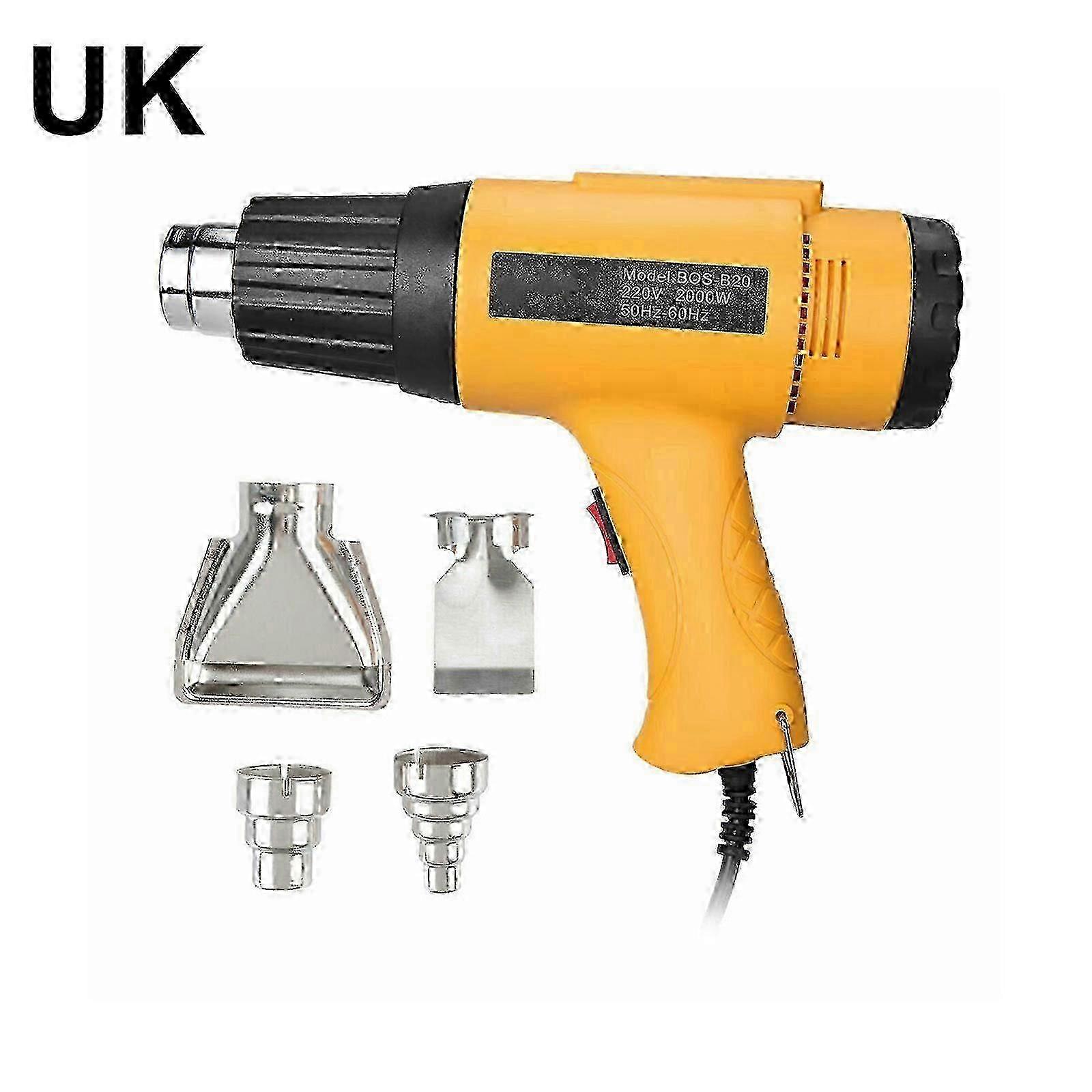 2000W Adjustable Temperature Hot Air Tool - Electric Heat Gun with 4 Nozzles for DIY Projects & Craftsman