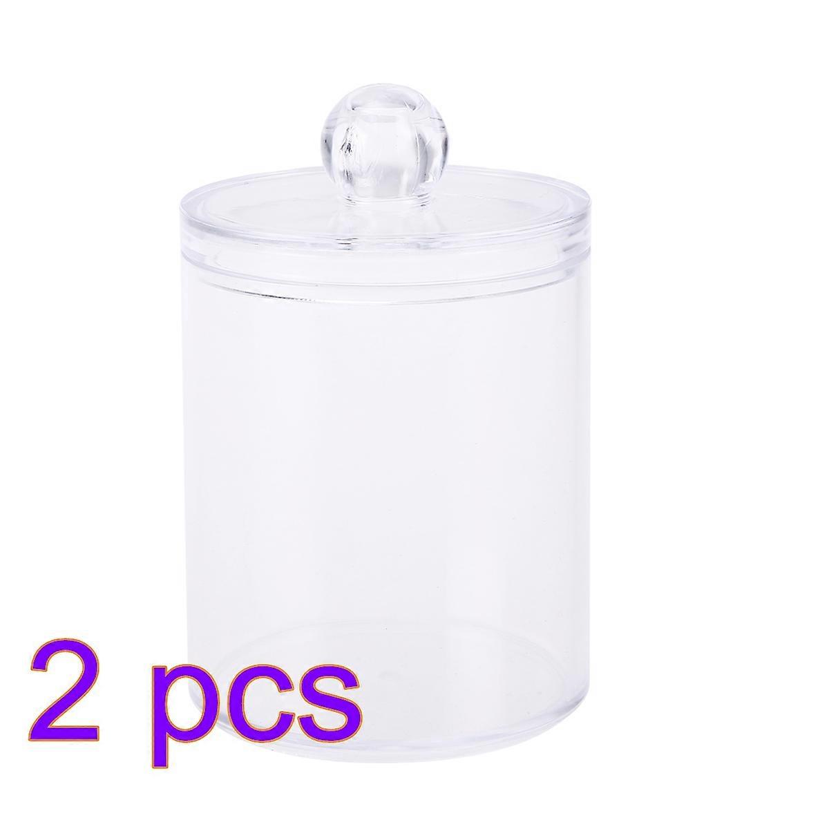 Round Storage Container Holder Organizer 2Pcs Transparent