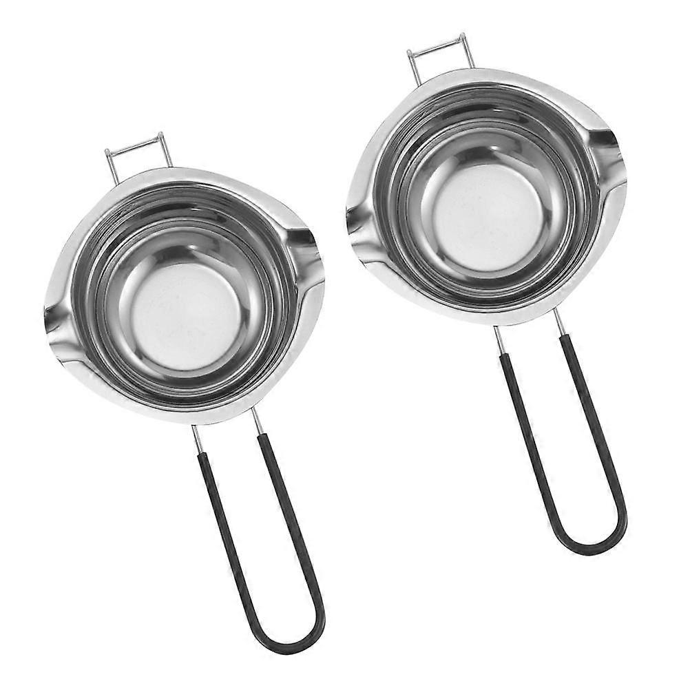 Chocolate Melting Pot 2Pcs Stainless Steel For Restaurant Use Offering Black Color And Effective Heating Pot Design