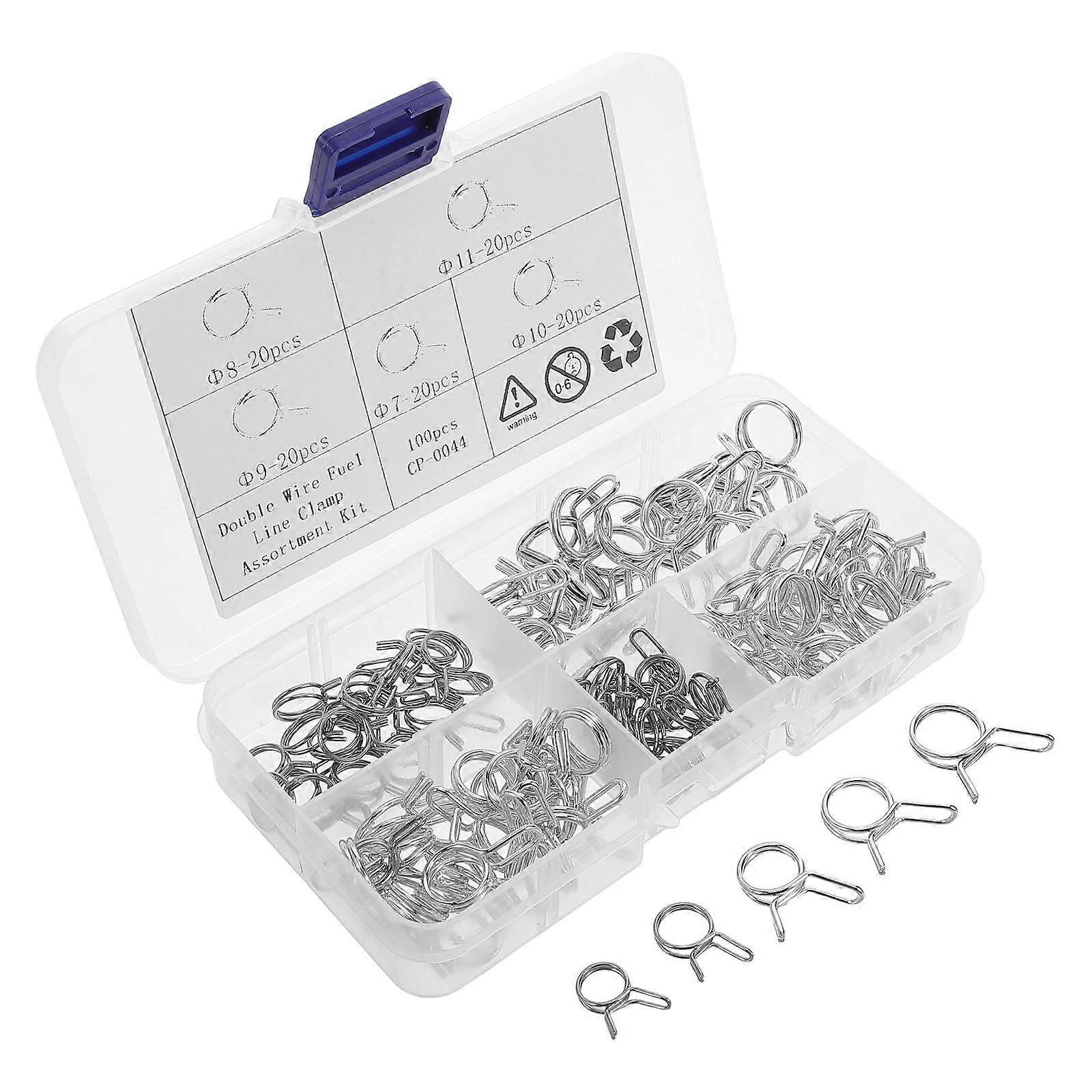 500 Pcs Durable Double Wire Spring Hose Clamps Designed For Industrial Use And Automotive Applications With Silver Color And Versatile Functions