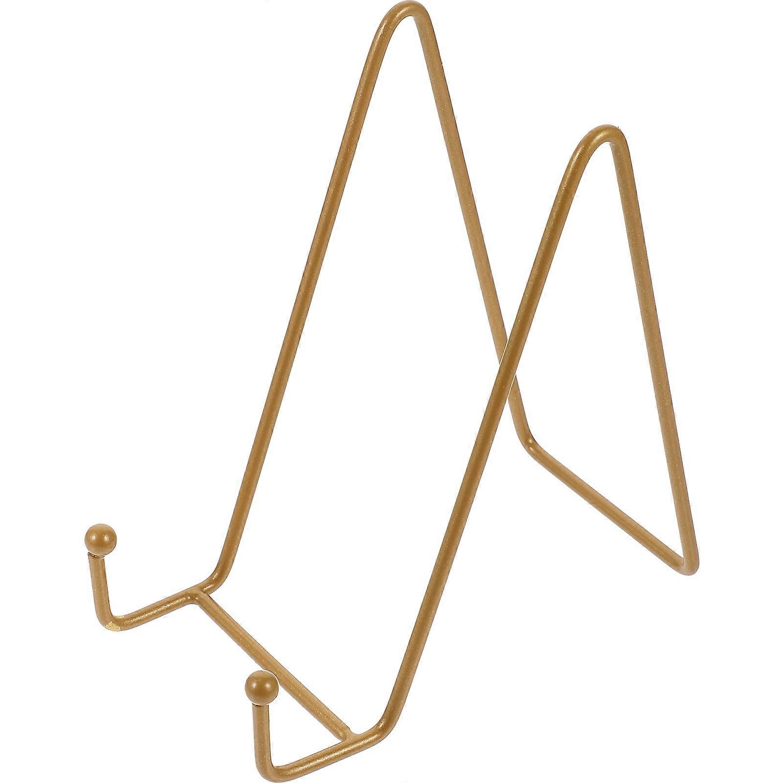 Decorative Plate Stand Metal Easel for Picture Display 3Pcs Golden