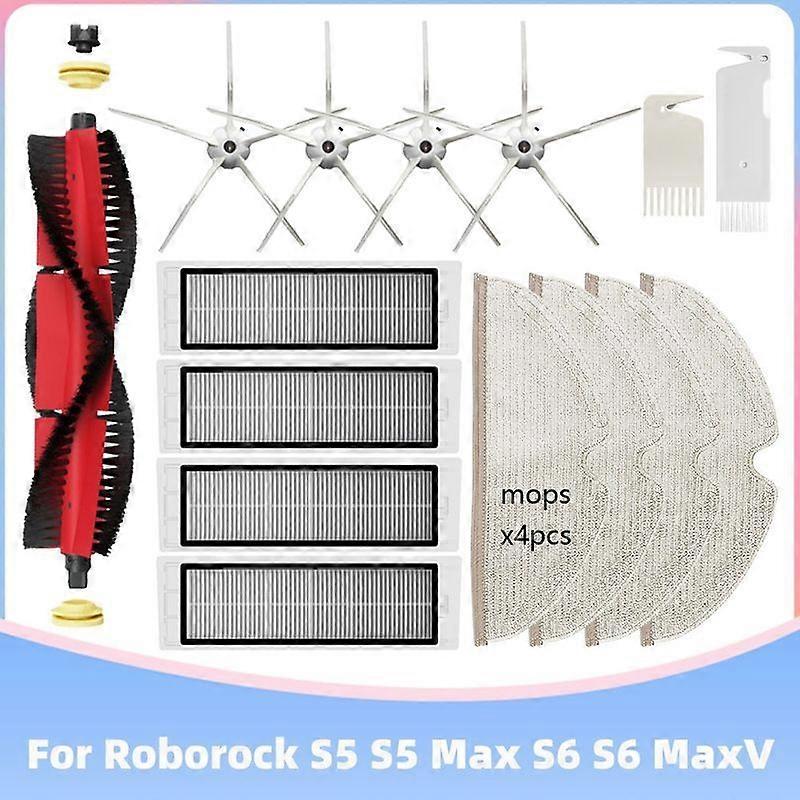 Luxora For Roborock S5 Max / S50 / S51 / S55 / S6 MaxV Pure / Xiaomi 1S SDJQR03RR Main Side Brush Hepa Filter Mop Cloths Spare Part