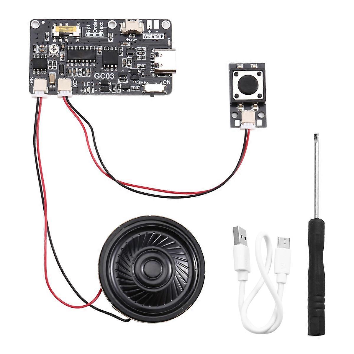 Recordable Sound Module 8M MP3 Button Control Music Voice Player Board with Speaker for DIY Greeting