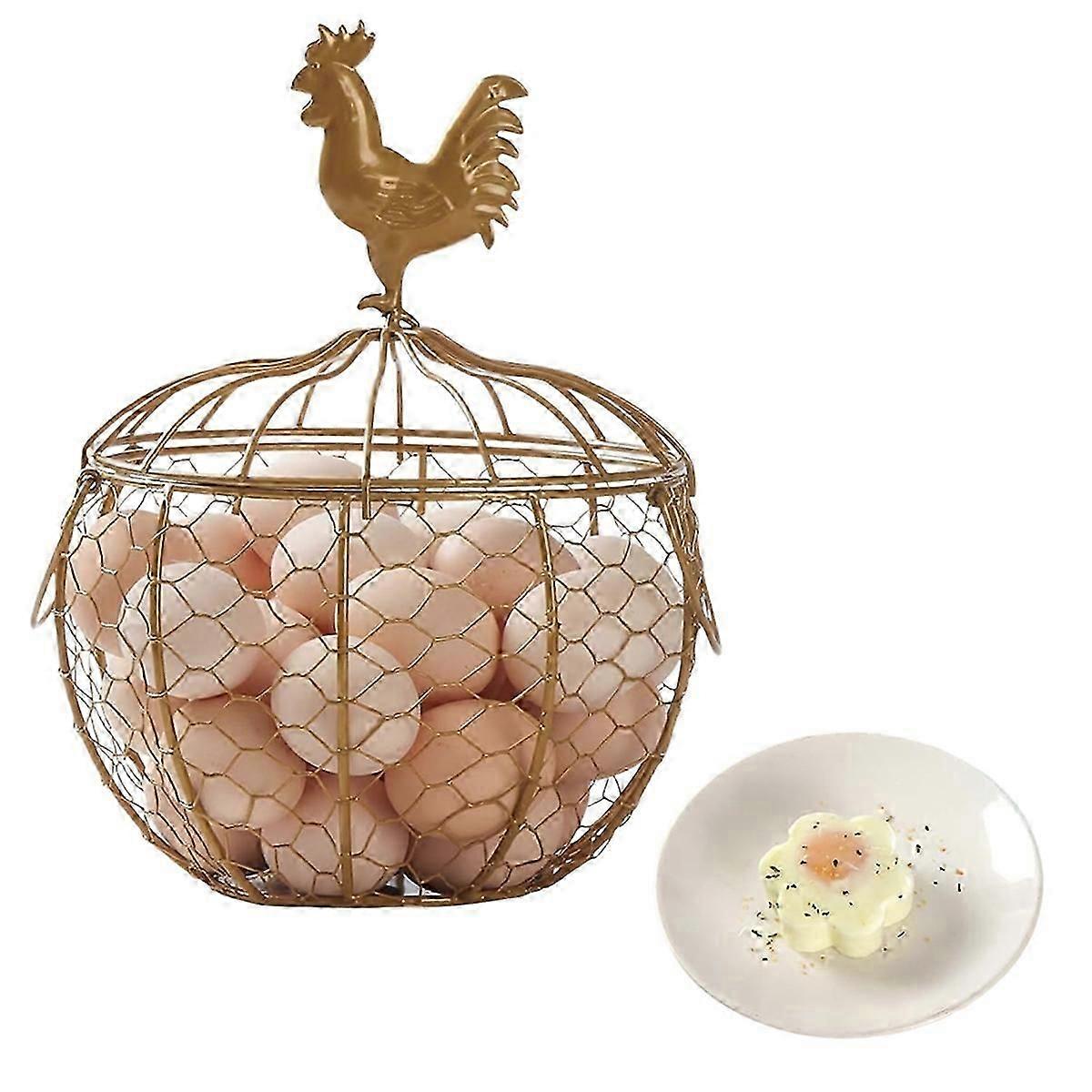 metal egg collecting basket for fresh eggs
