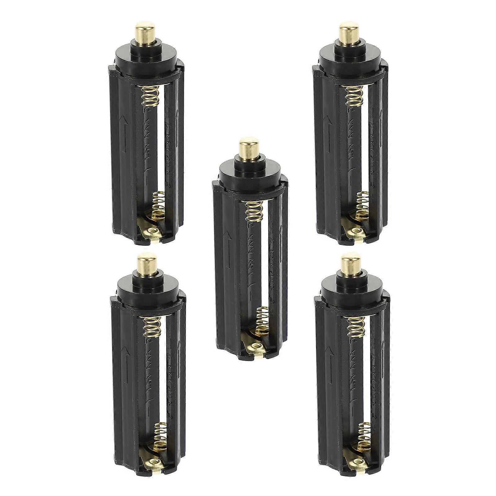 Battery Holder ABS Plastic 3 Aaa Flashlight Battery Case for Home Use 5Pcs