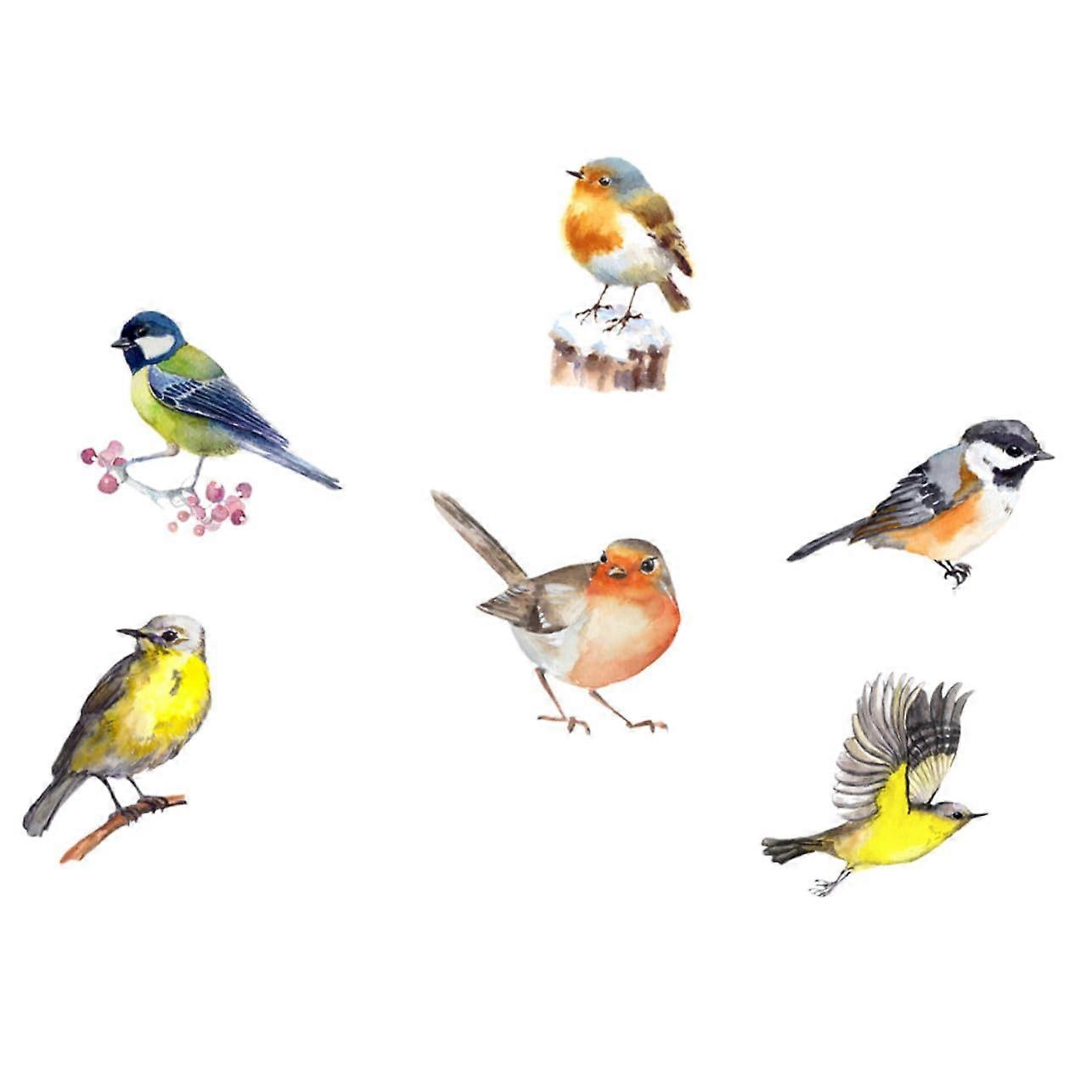 AntiCollision Static Window Clings 6pcs NonAdhesive PVC Bird Strike Prevention Decals for Indoor Glass Windows