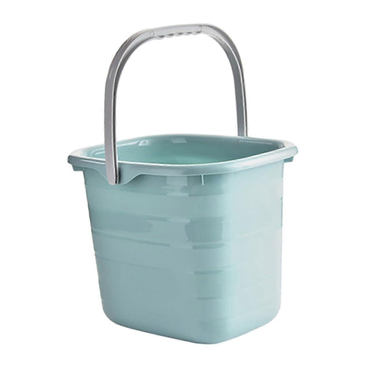 Portable Plastic Bucket With Handle Compact Multipurpose Storage Container For Home Garden Cleaning And Pet Food Blue