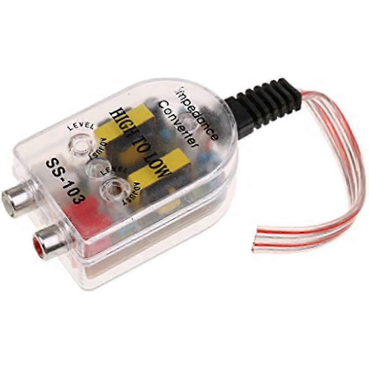 Almencla Audio Speaker High Level To Rca Low Level Line Out Impedance Converter 25-26