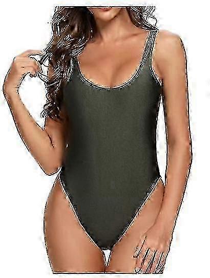 ملابس السباحة النسائية مستوحاة من الرجعية قص أسفل الظهر قطعة واحدة ملابس السباحة بدلة سباحة بشكل جيد