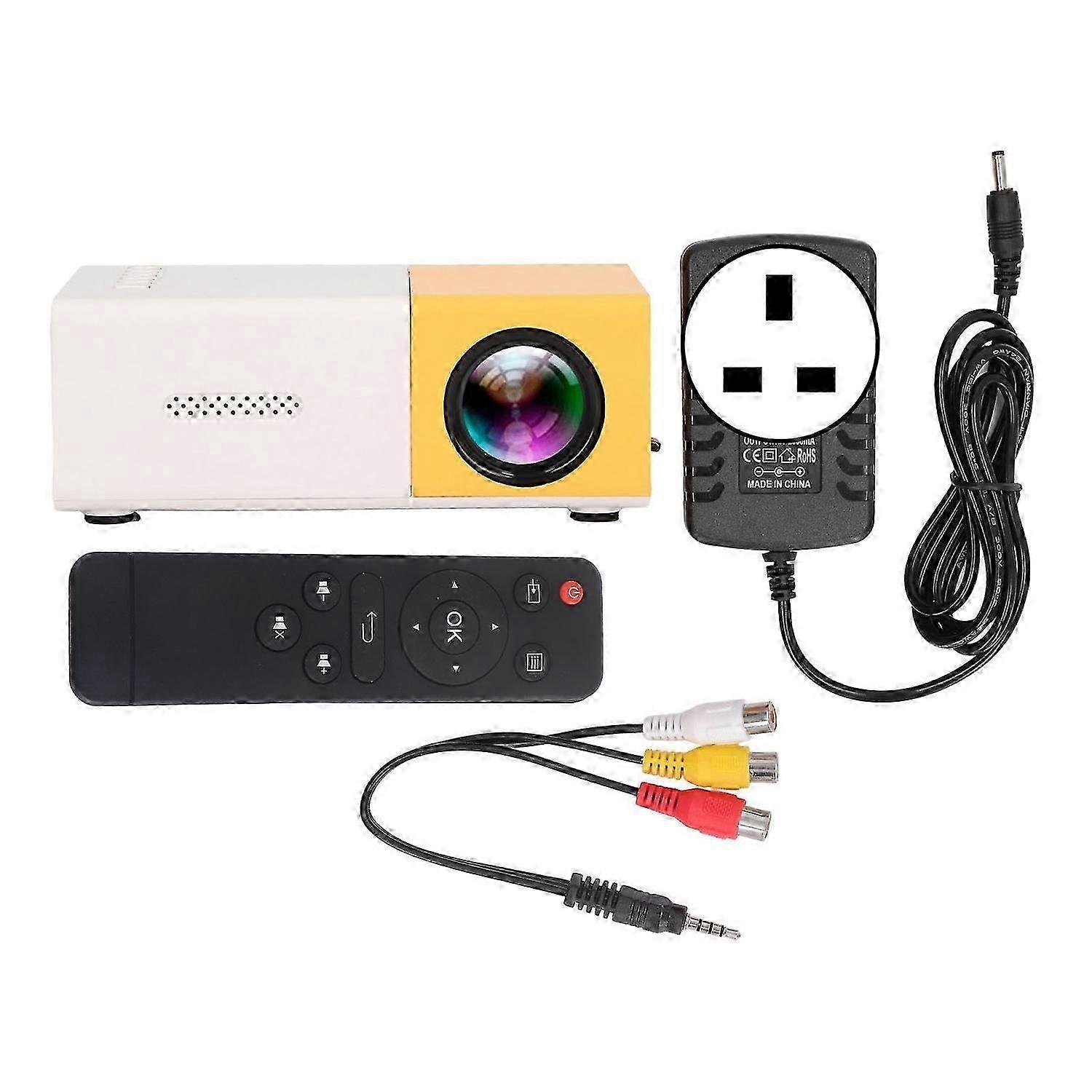 Mini Projector 1080p Diffuse Reflection Imaging Support 23 Languages HD Projector with Speakers Yell
