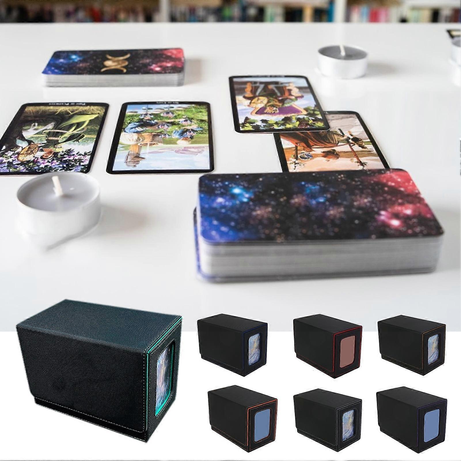 SUSUchens Large Capacity Card Storage Box Shockproof Scratch-Resistant Wide Mouth Design Easy Access Magnetic Closure Deck Box Card Holder Blue