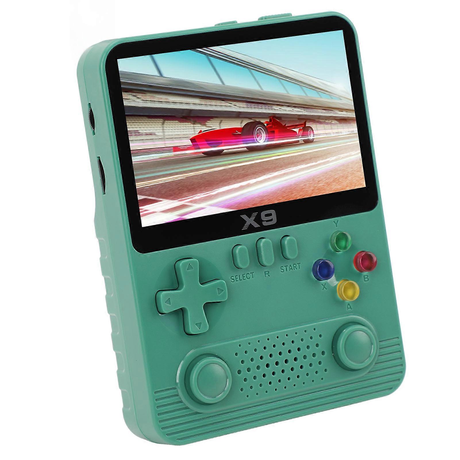Handheld Game Console with 32G Memory Card Retro Gaming Console Supported 11 Emulators 3.5 Inch IPS Screen 6000mAh Battery Green 