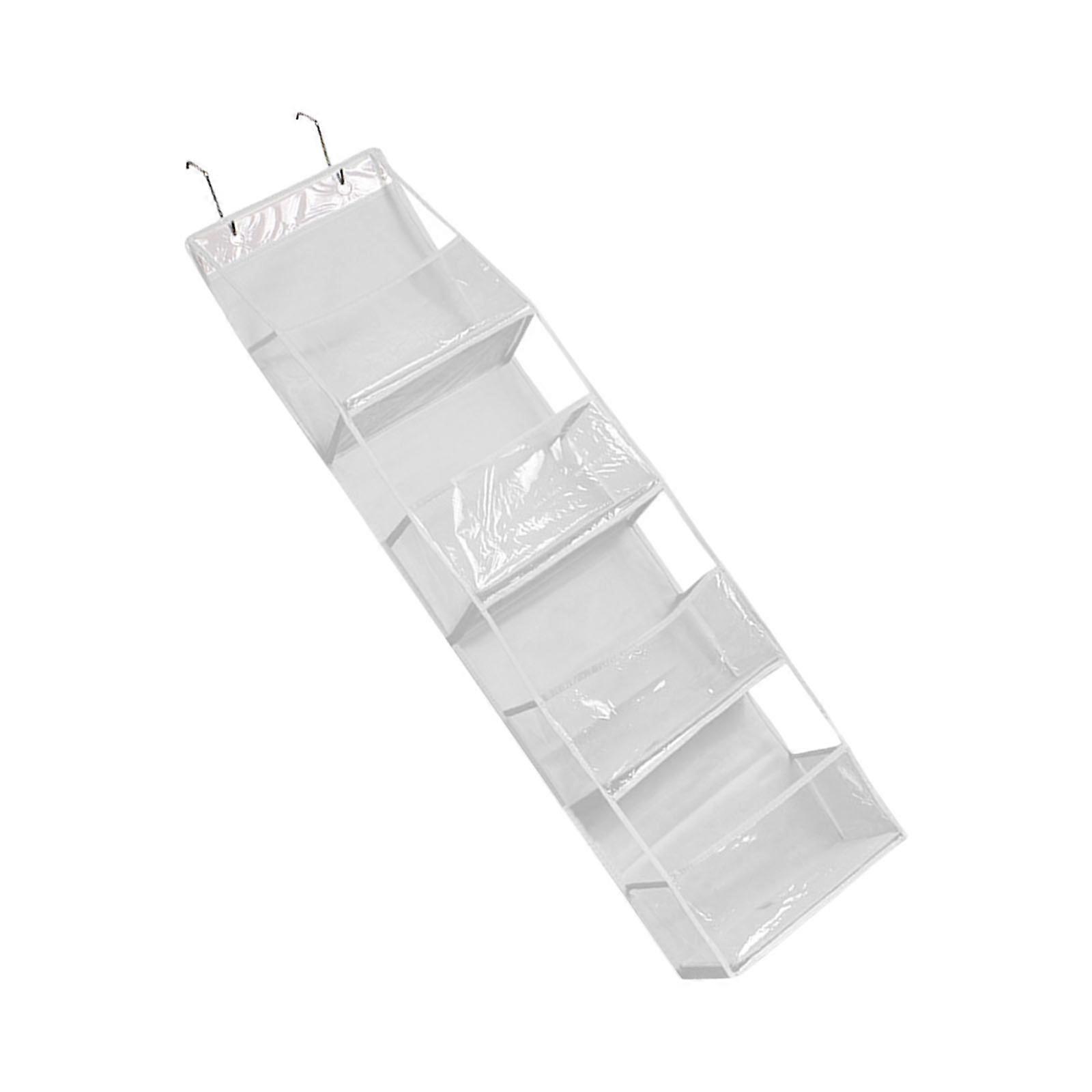Wall Mounted Storage Bag With Pockets Space Efficient Miscellaneous Organizer Multi Layer Plastic Over Door Hanger  White