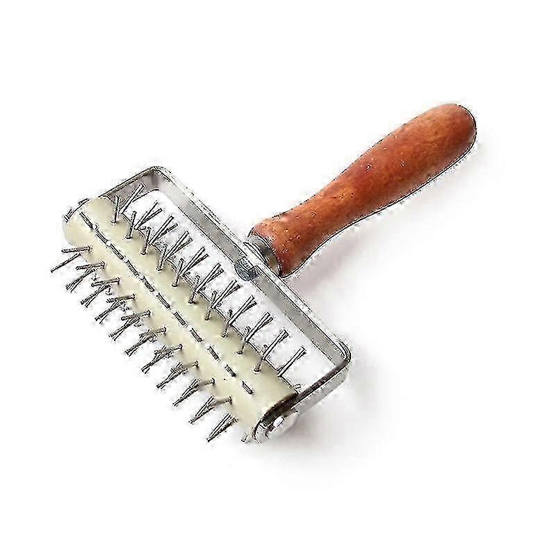 Stainless Steel Rolling Pin with Wood Handle for Baking Pizza and Biscuits Hwy