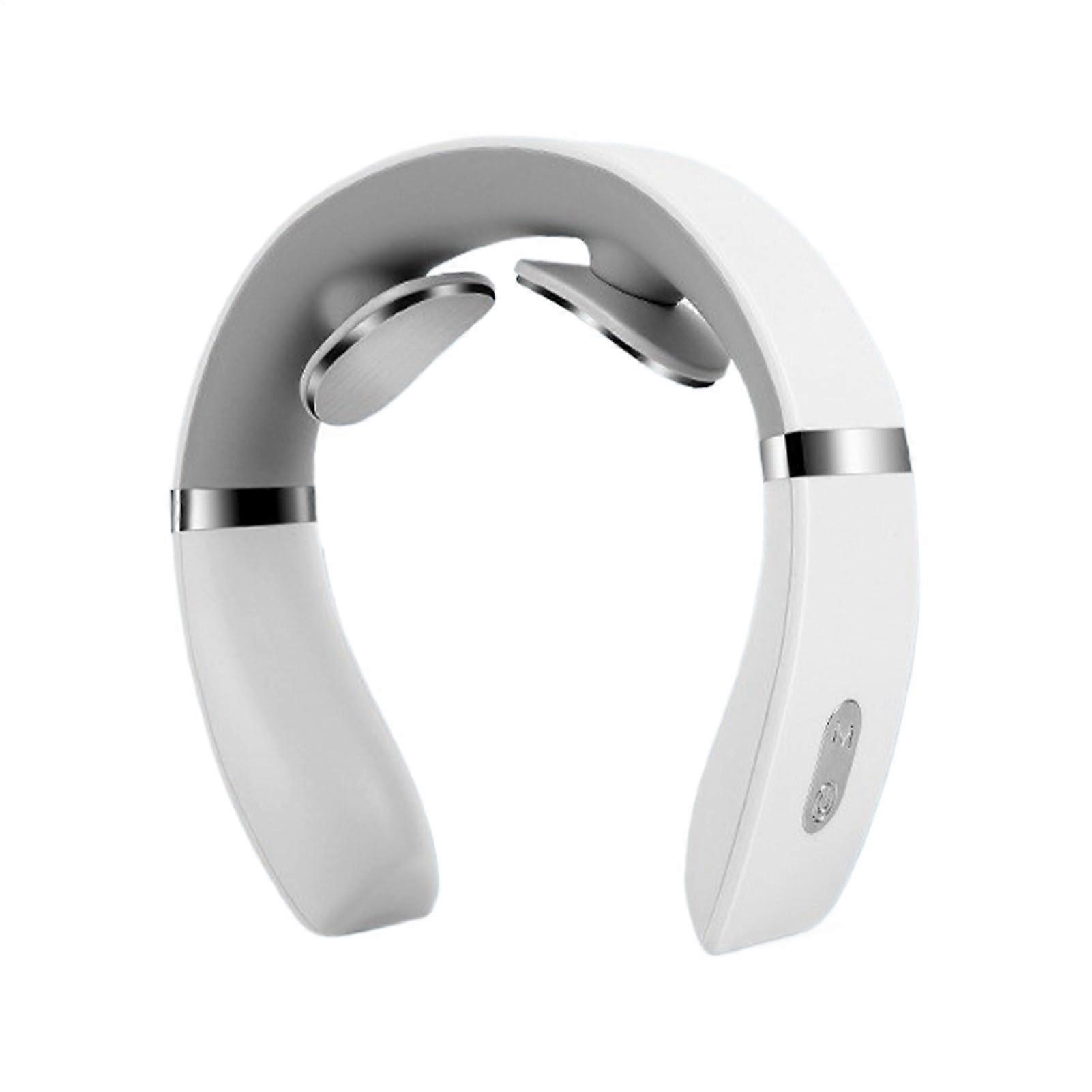 Trigger Point Massager, Neck Massager With Heat Therapy, 10 Modes, Cordless Rechargeable, Portable White