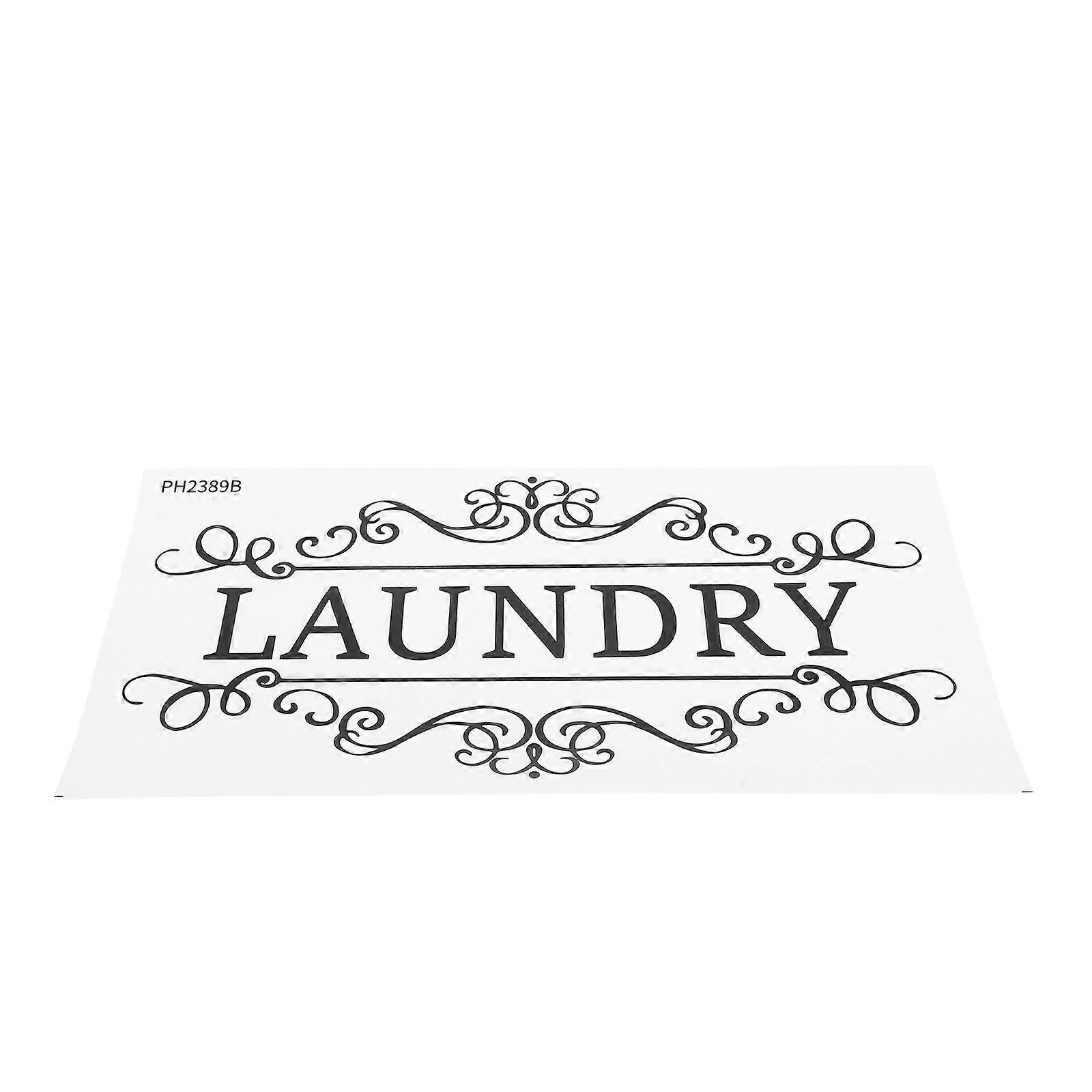 Laundry Decals Wall Decor for Decoration One Set Removable Black PVC