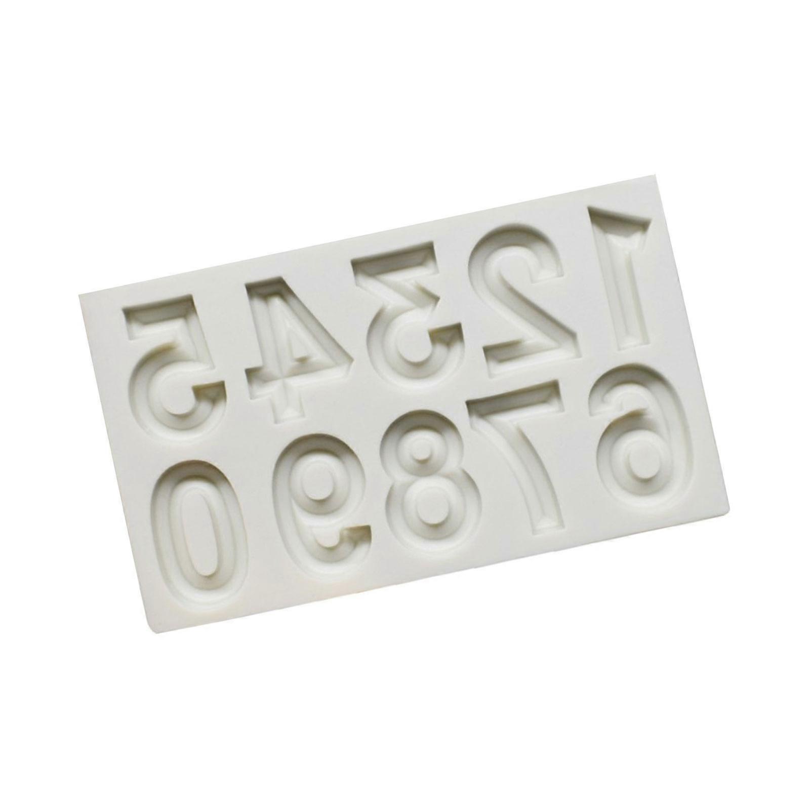 0 9 Number Elastomer Baking Cast Script Cake Decorating Essential Food Grade Flexible Quick Demolding Plan Multicolor