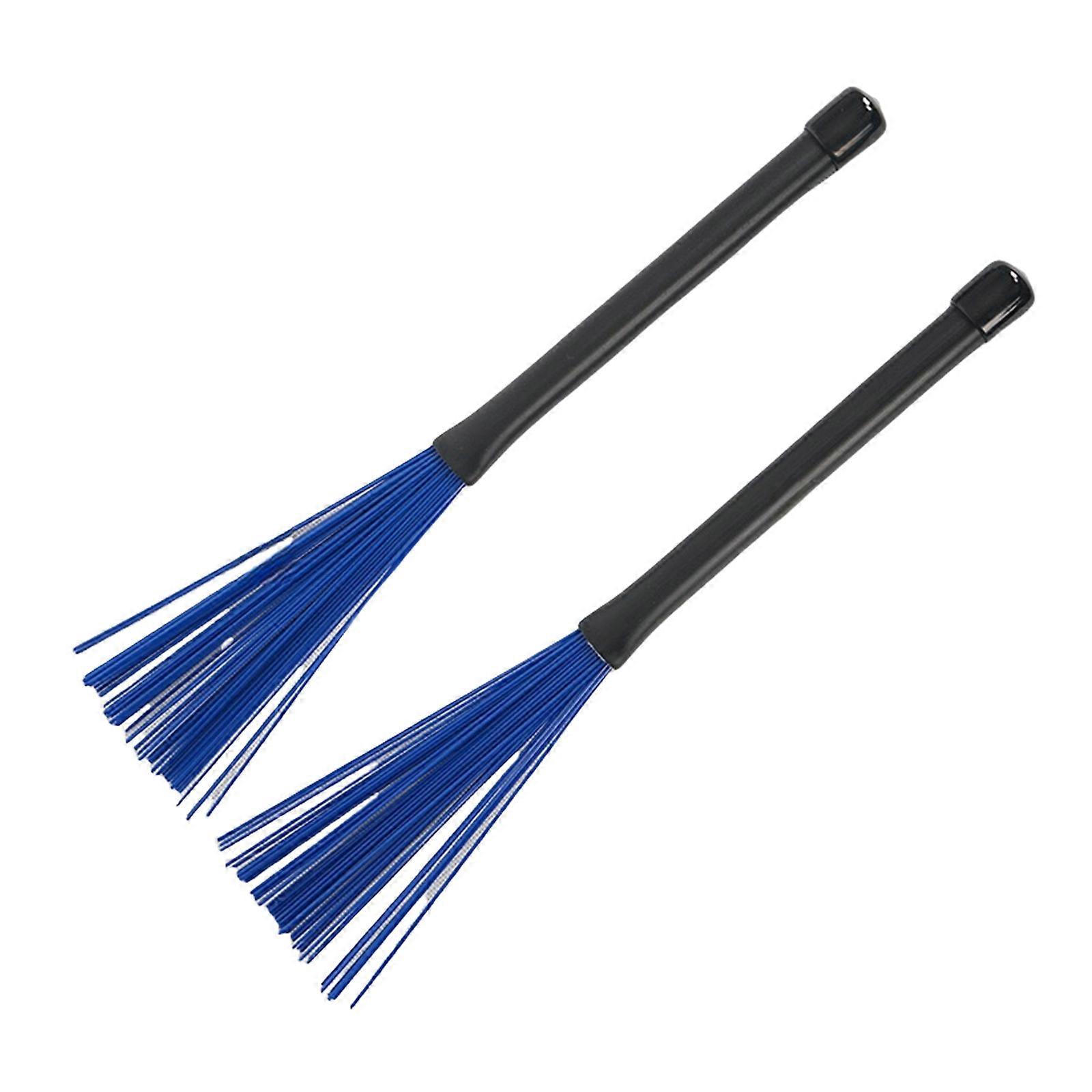 1Pair Nylon Rod Drumsticks Brushes Multi-Rod Bundle Sticks for Drum Lovers Constructed of Nylon Dowels Enduring  blue