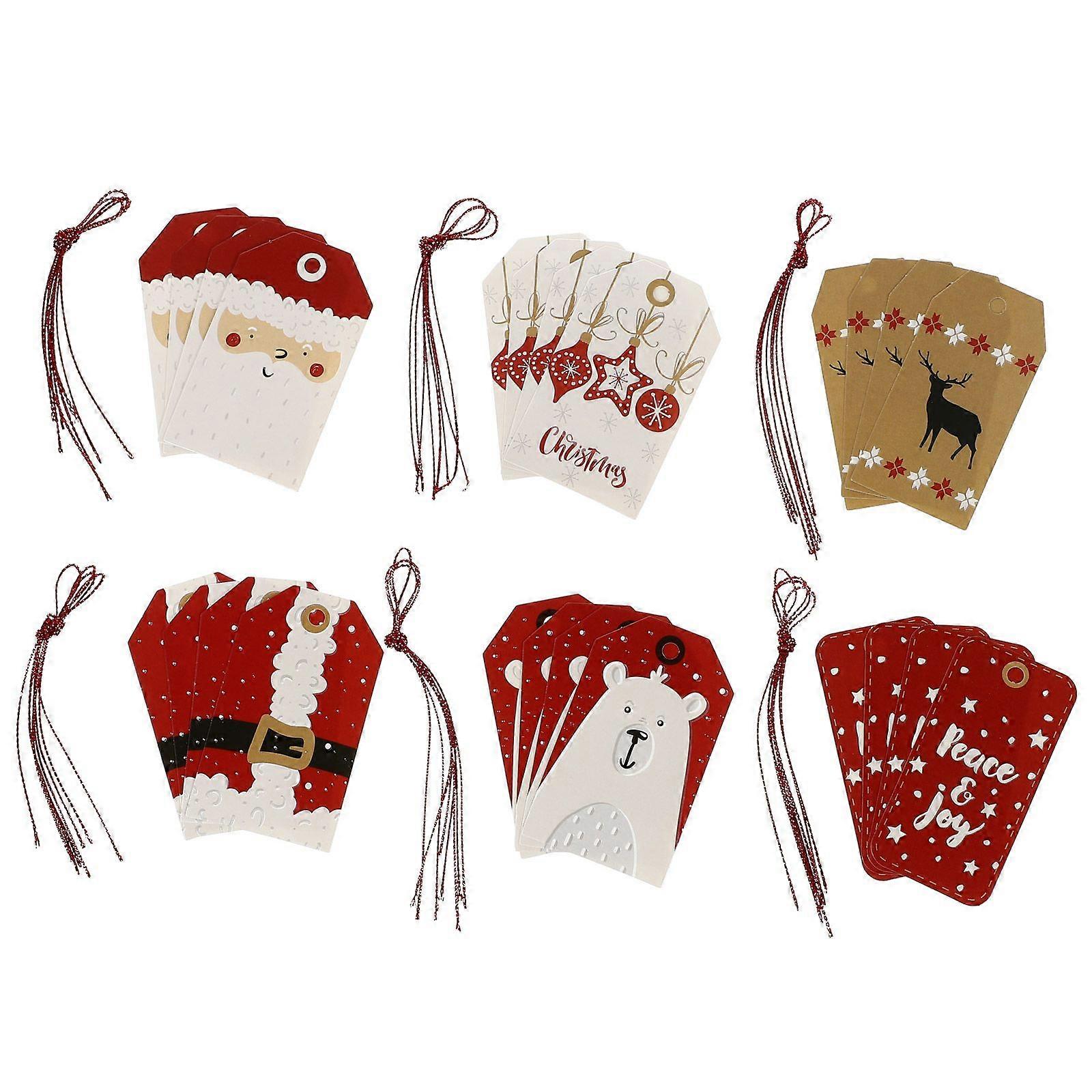 24pcs Decorative Paper Tags Practical Printed Label Tags Christmas Party Tags