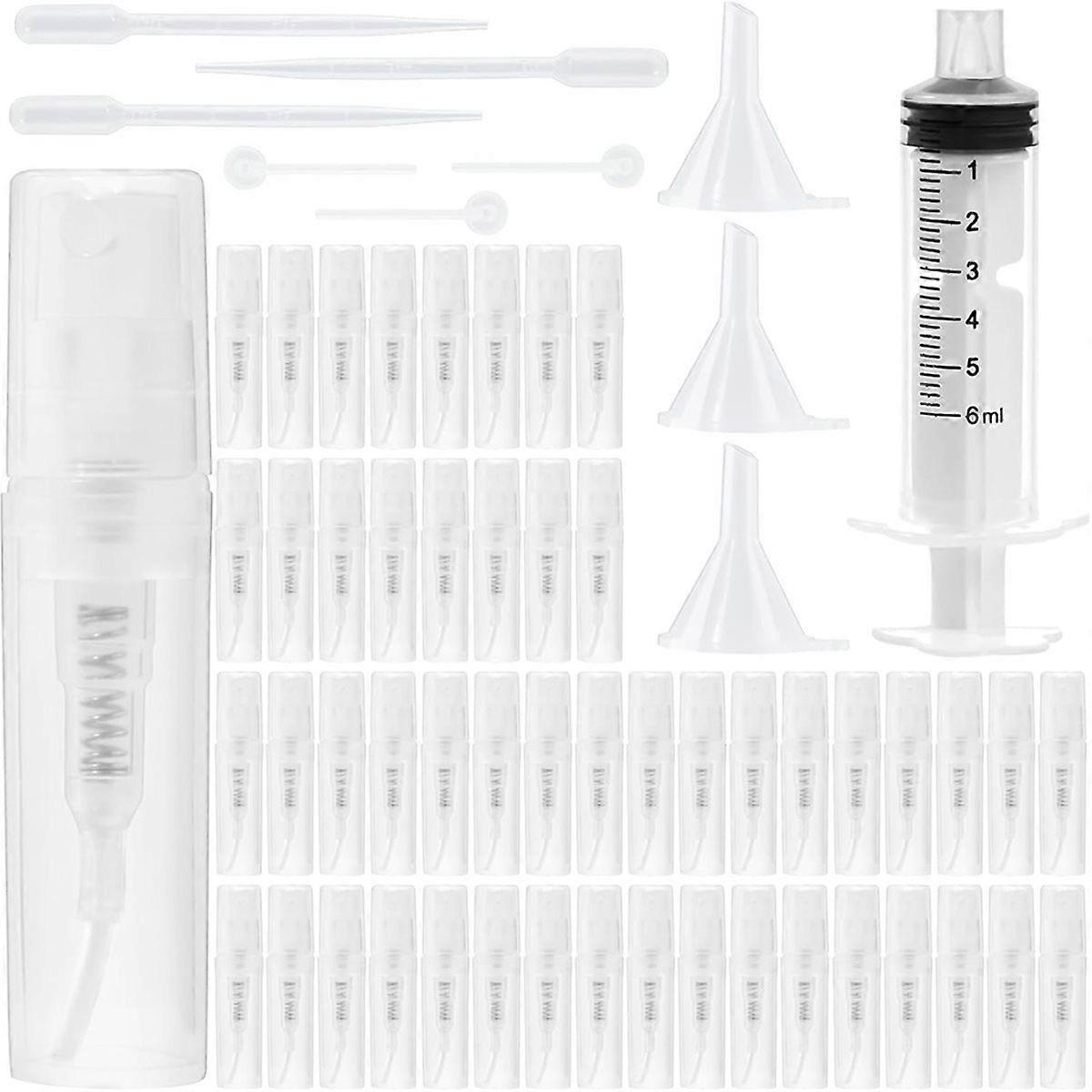 Mini Bottle 2ml, Small Travel Perfume Bottle Refillable with 10 Tools, for Travel Essential Oil Perf