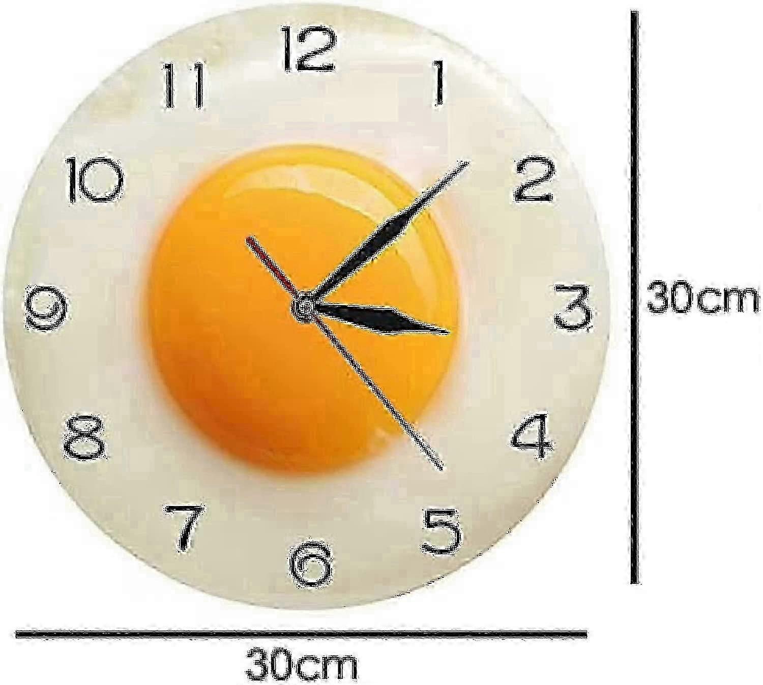 w Wall Clock Fried Egg Poached Egg Wall Clock Egg Yolk Clock Digital Pointer Clock