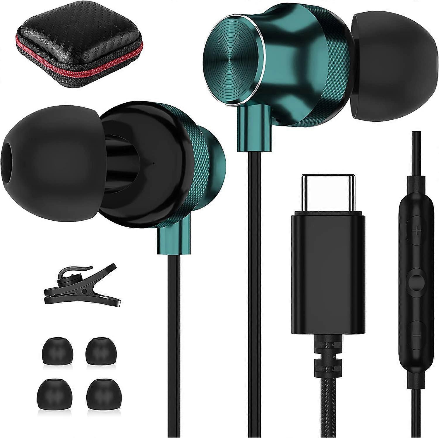 USB C Headphone, Wired Earbuds for compatible with Samsung S21 S20 FE S22 Galaxy Z Flip 4 3 Fold 2 in-Ear Noise Canceling Type