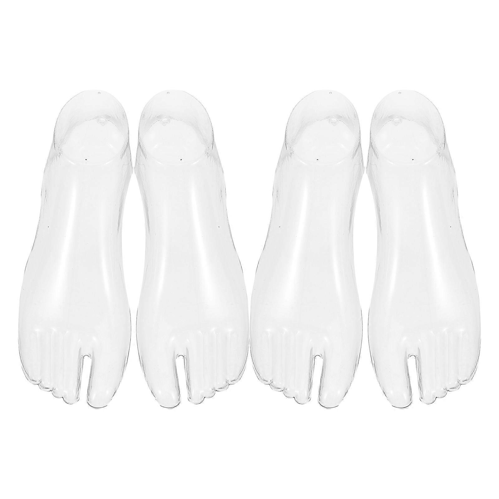 Shoe Form Sock Display Stand PP Material Sleek Surface 8.65X3.46X3.07in Retail Setup Trade Show 2Pairs