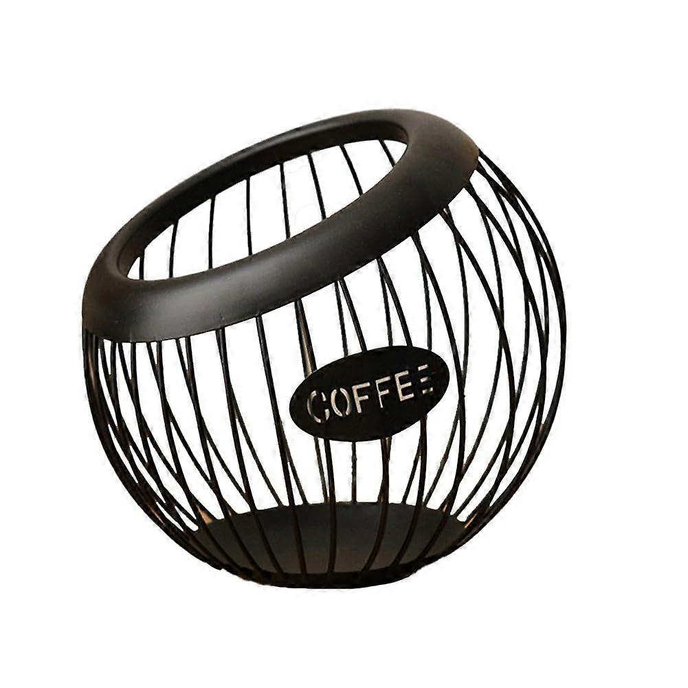 Coffee Pod Holder with Rustproof Finish and Desktop Organizer for Kitchen Office Storage Black