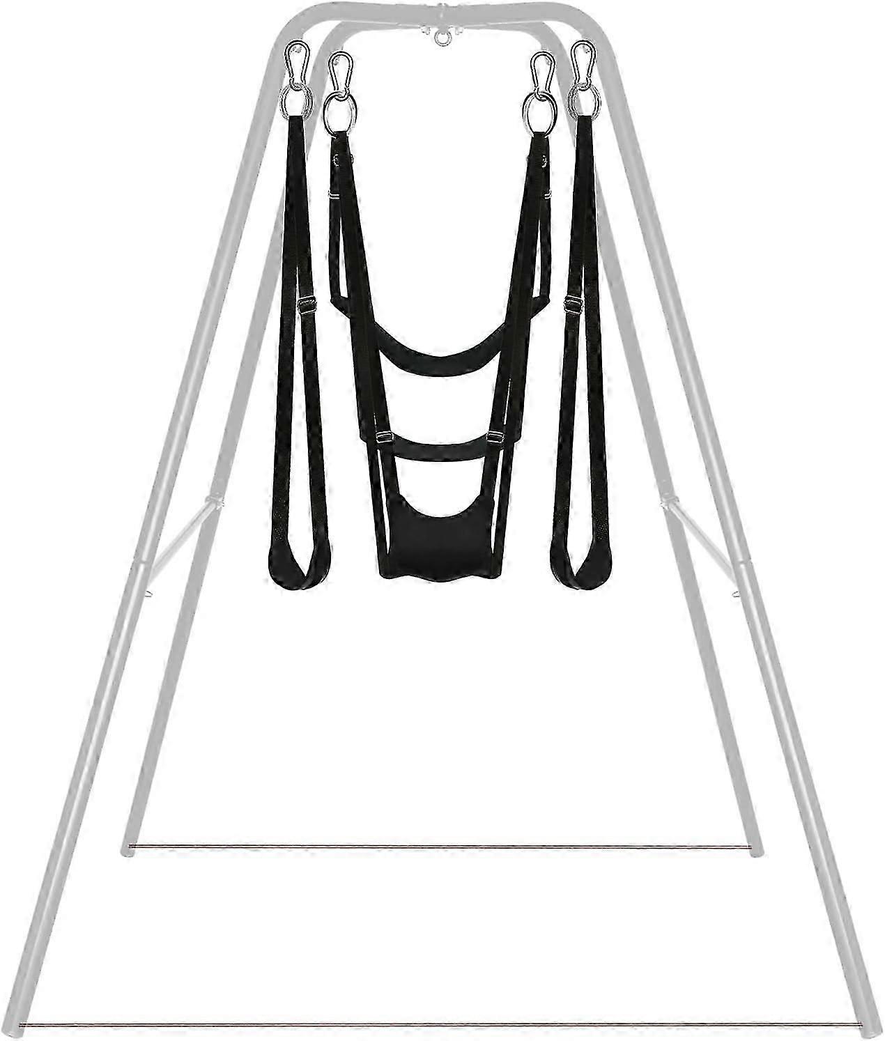 أرجوحة اليوغا المتأرجحة للزوجين للبالغين ، أرجوحة يوغا هوائية متينة مع أحزمة قابلة للتعديل ، سهلة التجميع ، تدعم ما يصل إلى 330 رطلا (أسود)