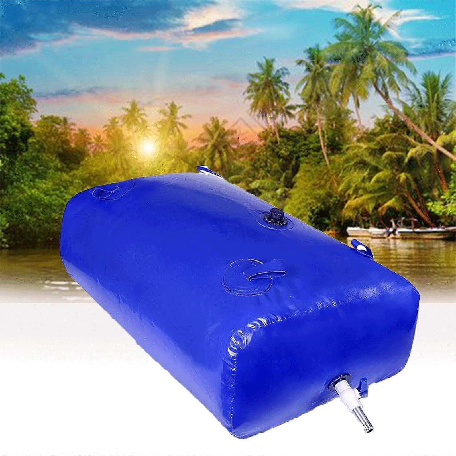 2000L Collapsible Water Storage Bladder with Valves, Large Capacity Foldable Portable Tank Blue