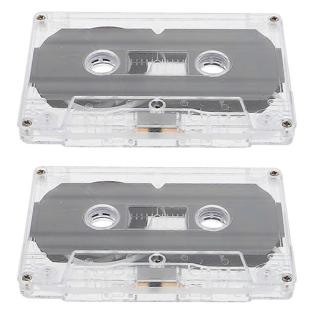 Blank Audio Cassette Tape for Recording 2Pcs Plastic
