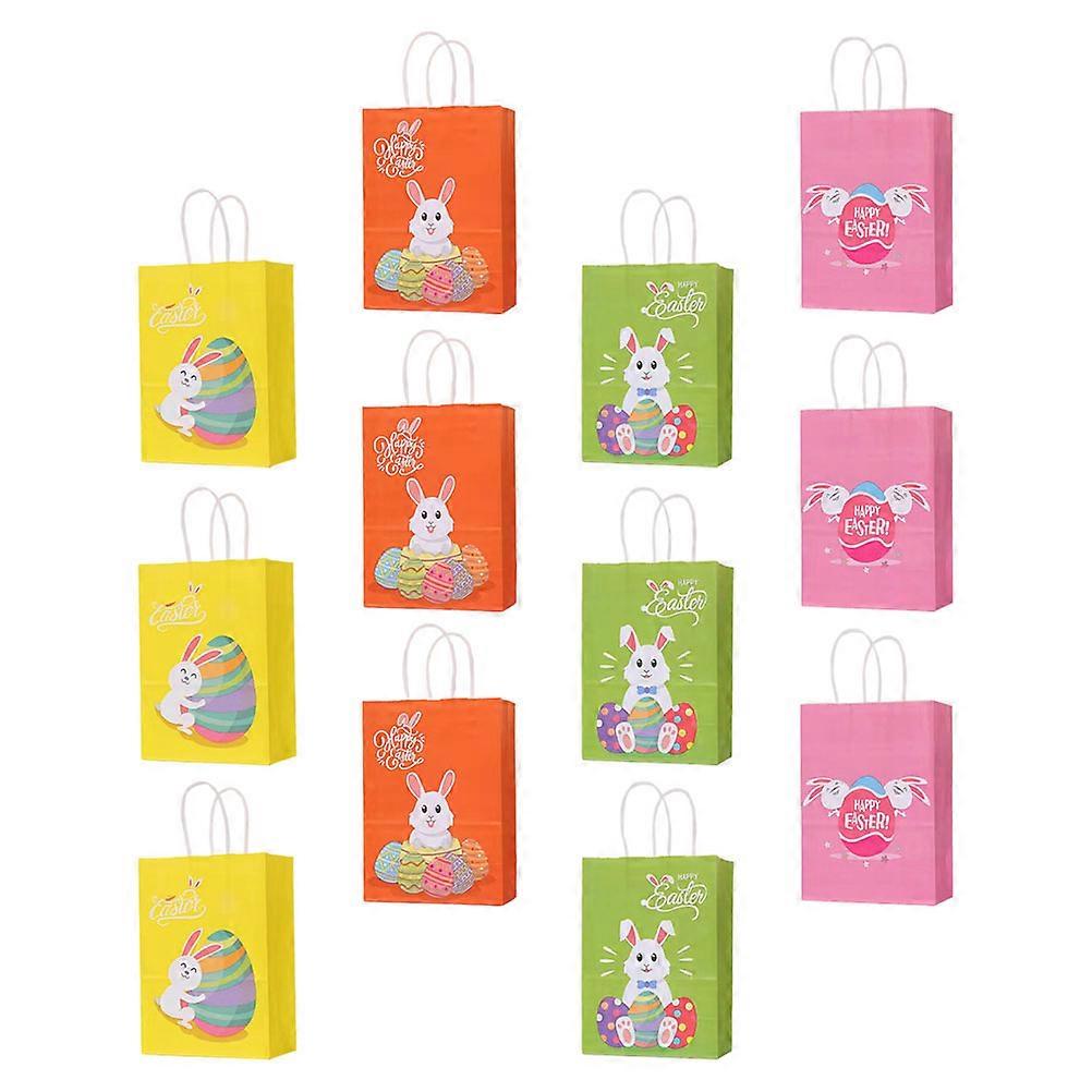 12PCS Easter Themed Gift Bags Creative Easter Gift Bags Easter Gift Packing Bags