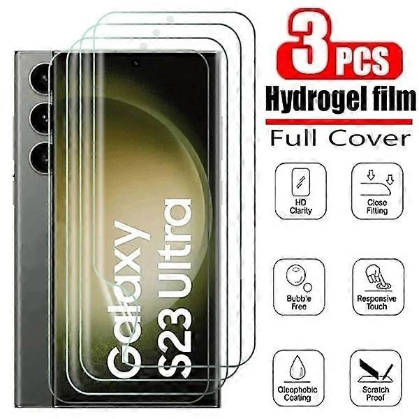 3-Pack Hydrogel Film Screen Protector compatible with Samsung S25/S24/S23/S22/S21 Ultra Plus FE A56 A55 A54 A36 A35 A15 A16 5G