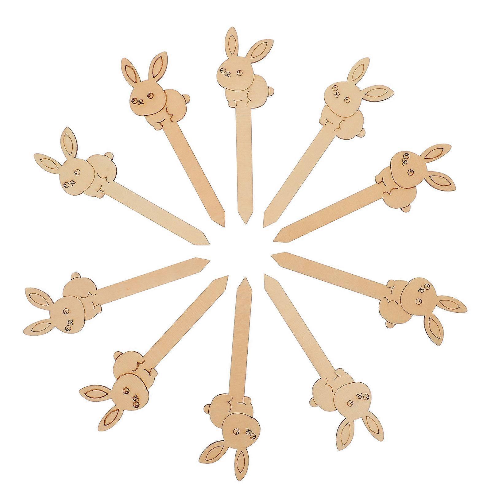 Rabbit Bookmarks Wood Easter Bookmarks for Craft 30Pcs Set