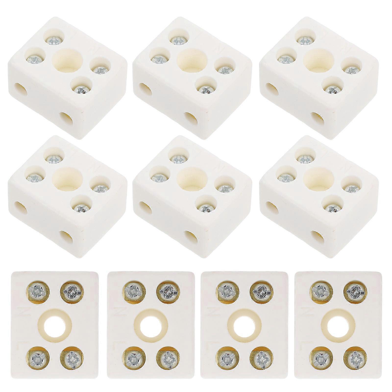 Ceramic Electrical Terminal Block for Wire Cables 10Pcs Heat Resistant Connectors