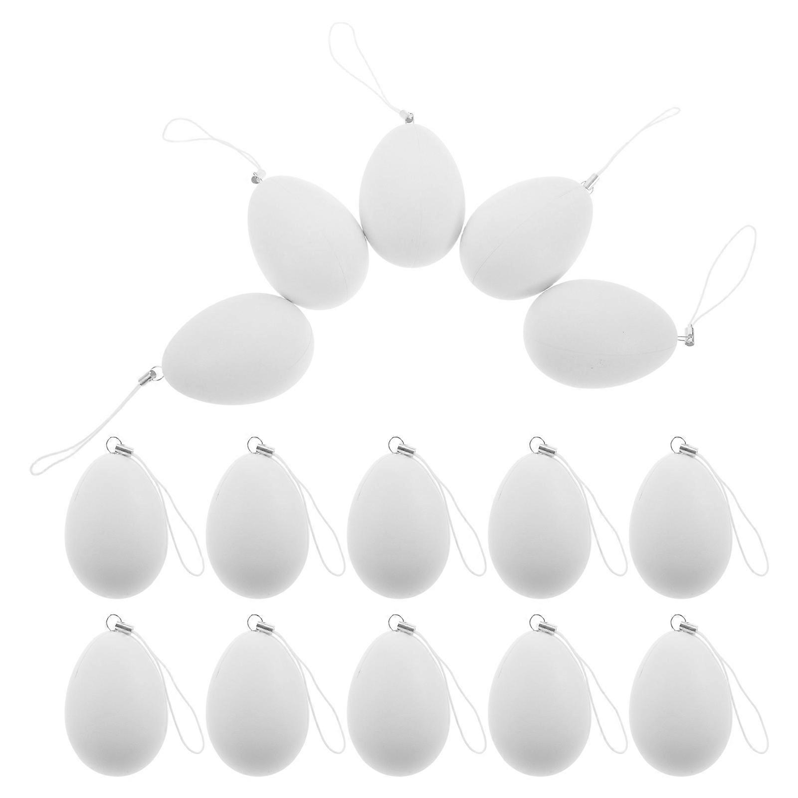 White Plastic Easter Egg Decorations Mobile Phone Chain for 25Pcs DIY